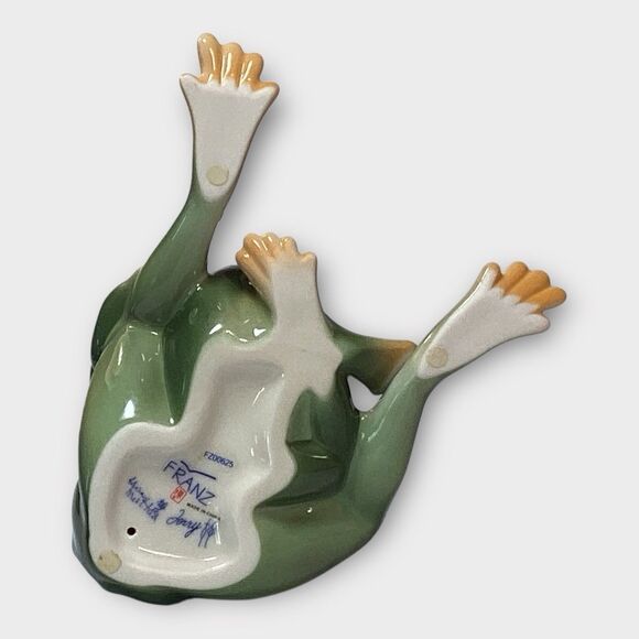 Frog Mom And Child Daughter Son Ganz Porcelain Signed 3.5in - Picture 4 of 5